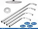 30/40/50/60cm Stainless Steel Shower Head Extension Arm Kit 90°Wall Mounted Tube Rainfall...