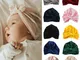 Baby Headband Rubber Ear Girl Bow Velvet Headbands Toddler Indian Turban Beanie Hat Elasti...