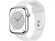  Watch Series 8 GPS 45mm Cassa in Alluminio color Argento con Cinturino Sport Band Bianco...