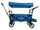 Carrello pieghevole giardino  FX-CT800 con tettuccio parasole BLU