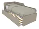 1064R - Divano letto sagomato singolo 80x190 con secondo letto estraibile - Effetto tessut...