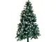 Albero di Natale artificiale verde con punte bianche - 1,50 m - 4177 - christmas day