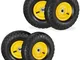 4x Ruote per Carrello 4.1/3.5-4, Gomme di Scorta Carriola, Asse 16 mm, fino 136 kg, 260 x...