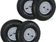 4x Ruote per Carrello 4.1/3.5-4, Gomme di Scorta Carriola, Asse 16 mm, fino 136 kg, 260 x...