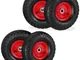 4x Ruote per Carrello 4.1/3.5-4, Gomme di Scorta Carriola, Asse 16 mm, fino 136 kg, 260 x...