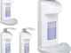 4x Set Dispenser di Sapone, con Salvagocce, Portasapone Igienico da Parete, Disinfettante,...