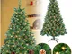 Alberi di Natale artificiali PVC Albero di Natale Artificiale con Fatate luci con Supporto...