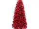 ALBERO DI NATALE 210cm Scarlett Kennedy Xone INNEVATO ROSSO CON NEVE SUPER FOLTO NATALIZIO