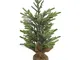 Albero di natale 42cm Alberello Pino con Base Sacco Iuta Decorazione Natalizia