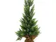 Albero di natale 55cm Alberello Pino con Base Sacco Iuta Decorazione Natalizia