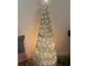 Albero di Natale a spirale 150 cm con 120 led e punta a stella - argento - albero di Natal...