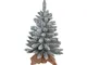 Flora Mini Albero di Natale Innevato con Base Foderata in Juta 60 cm