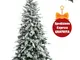 Albero di Natale artificiale alaska innevato compatto extra folto rami ombrello - H180 cm...