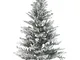 Albero di natale artificiale bianco pre innevato verde supporto in metallo 180 cm Brisco