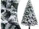 Albero di Natale Artificiale con Neve Fioccata Verde 150 cm pvc - Vidaxl