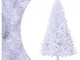 Albero di Natale Artificiale con Rami Spessi Bianco 150 cm pvc