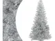 Albero di Natale Artificiale con Supporto Argento 240 cm pet