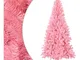 Vidaxl - Albero di Natale Artificiale Sottile con Base Rosa 180 cm pvc