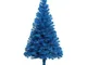 Vidaxl - Albero di Natale Artificiale Sottile con Base Blu 210 cm pvc