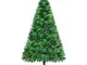 Albero di Natale Artificiale H180 cm 782 Rami con Decori e Base in Metallo Verde