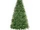 Albero di Natale Artificiale H228 cm 2056 Rami Decorato con Base in Metallo Verde