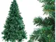 Albero di Natale Artificiale in pvc Verde con Supporto in Metallo,Rami rigogliosi, 150-240...