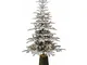 Albero di Natale Artificiale Innevato 210 cm 25 Rami 200 Luci led Acero Montano Verde