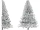 Vidaxl - Albero di Natale a Met� con Supporto Argento 180 cm pet