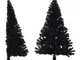 Albero di Natale Artificiale a Met� con Base Nero 120 cm pvc - Vidaxl