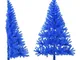 Albero di Natale Artificiale a Met� con Supporto Blu 120 cm pvc - Vidaxl