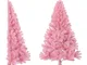 Albero di Natale Artificiale a Met� con Supporto Rosa 150cm pvc - Vidaxl