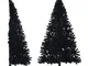 Albero di Natale Artificiale a Met� con Base Nero 210 cm pvc - Vidaxl