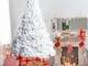 Costway - Albero di Natale 150/180/210/240 cm, Albero di Natale Bianco con 350/650/950/113...