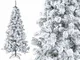 Albero di Natale artificiale pino innevato 725 rami altezza 2,10 metri