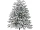 Albero di Natale Bianco Artificiale Innevato Base in Metallo pvc 120 cm Foraker