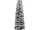 Albero di natale bianco innevato con tronco in legno slim alto cm150 180 210 240 alberi ar...