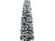 Albero di natale bianco innevato con tronco in legno slim alto cm150 180 210 240 alberi ar...