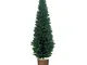 Albero di natale cm210 slim con tronco in legno vero naturale artificiale verde casa decor...