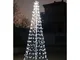Albero di Natale con 360 led in metallo con led a perla 31V luce fredda 210 cm
