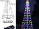 Albero decorativo di Natale con struttura in metallo a cono altezza 2,1 metri con 360 luci...