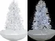 Albero di Natale con Neve e Base a Ombrellone Bianco 170 cm