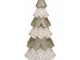 Albero di Natale in ceramica bianco oro con Led cm Ø14xh29