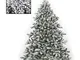 Albero di natale innevato 150/180/210/230/270CM superfolto realistico bianco 210 cm - 1254