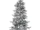 Albero di Natale Artificiale Bianco Innevato con Base in Metallo 210 cm Tomichi