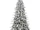 Albero di Natale Innevato 270 cm elegant floccato con Rami in pe + pvc