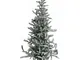 Albero di natale pino bianco innevato particolare tronco legno vero cm180 210 realistico f...