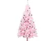 Albero di Natale Preilluminato con Palline Rosa 120 cm pvc