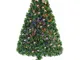 Albero di Natale pvc Verde con Luci a Fibre Ottiche Colorate Supporto di Plastica 4 Altezz...