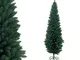 Albero di natale slim artificiale abete verde pino alto cm 210 stretto folto salva spazio...