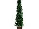 Albero di natale slim con tronco in legno vero cm 135 165 195 225 255 verde stretto alto d...